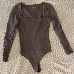 Abercrombie & Fitch Gray Long Sleeve Bodysuit